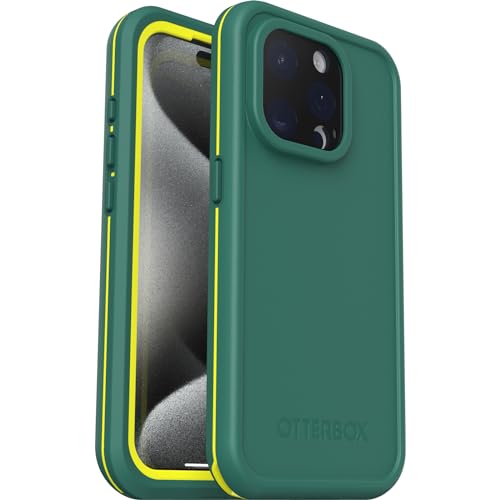 OtterBox Fre Hülle für iPhone 15 Pro für MagSafe, Wasserdicht (IP68), stoßfest, schmutzabweisend, schlanke Hülle mit integriertem Displayschutz, 5x getestet nach Militärstandard, Grün von OtterBox