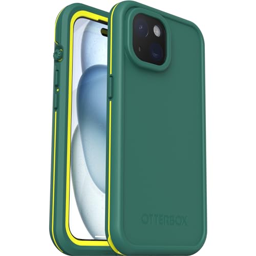 OtterBox Fre Hülle für iPhone 15 für MagSafe, Wasserdicht (IP68), stoßfest, schmutzabweisend, schlanke Hülle mit integriertem Displayschutz, 5x getestet nach Militärstandard, Grün von OtterBox