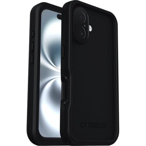 OtterBox Frē Series MagSafe Hülle für iPhone 16, Wasserdicht (IP68), stoßfest, schmutzabweisend, Hülle mit integriertem Displayschutz, 5X getestet nach Militärstandard, Schwarz von OtterBox