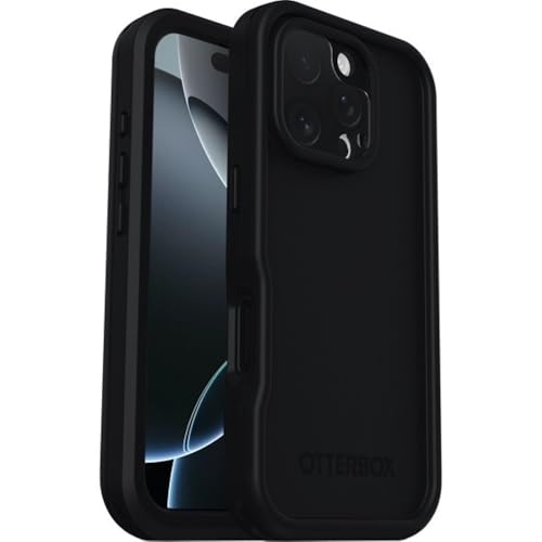 OtterBox Frē Series MagSafe Hülle für iPhone 16 Pro, Wasserdicht (IP68), stoßfest, schmutzabweisend, Hülle mit integriertem Displayschutz, 5X getestet nach Militärstandard, Schwarz von OtterBox