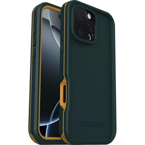 OtterBox Frē Series MagSafe Hülle für iPhone 16 Pro Max, Wasserdicht (IP68), stoßfest, schmutzabweisend, Hülle mit integriertem Displayschutz, 5X getestet nach Militärstandard, Grün von OtterBox