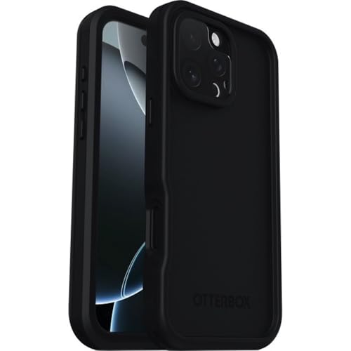 OtterBox Frē Series MagSafe Hülle für iPhone 16 Pro Max, Wasserdicht (IP68), stoßfest, schmutzabweisend, Hülle mit integriertem Displayschutz, 5X getestet nach Militärstandard, Schwarz von OtterBox
