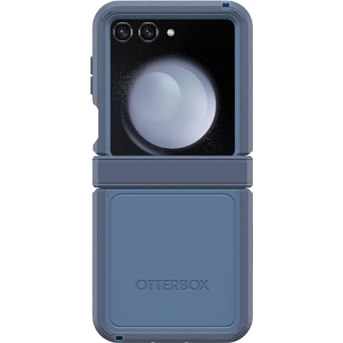 OtterBox Galaxy Z Flip5 Defender Series XT Hülle - Baby Blue Jeans (Blau), Bildschirmlos, Robuster Scharnierschutz, Lanyard-Befestigung, PowerShare und kabelloses Laden kompatibel von OtterBox