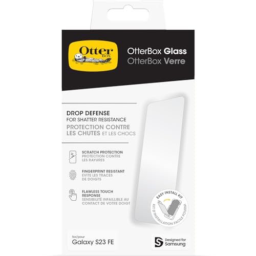 OtterBox Glass Displayschutz für Samsung Galaxy S23 FE gehärtetes Glas, Schutz vor Brüchen, Kratzern und Stürzen von OtterBox