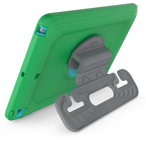OtterBox Made for Kids Schutzhülle für iPad 7., 8. und 9. Generation (10,2 Zoll Display – 2019, 2020 & 2021 Version) mit Ständer und Auto-Kopfstützenhalterung – Neugieriges Grün von OtterBox