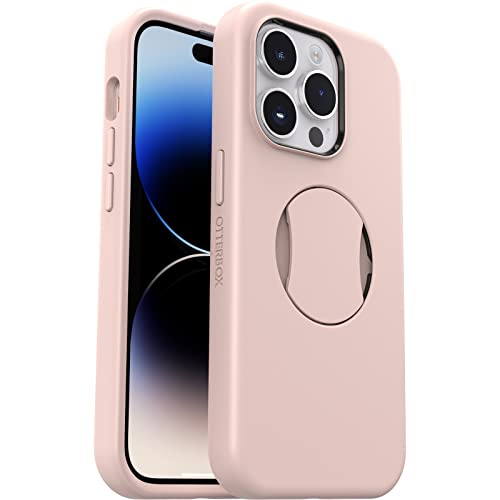 OtterBox OtterGrip Symmetry Series Schutzhülle für iPhone 14 Pro (nur) – Made Me Blush (Pink), integrierter Griff, schlanke Hülle, rastet an MagSafe EIN, erhöhte Kanten schützen Kamera und Bildschirm von OtterBox