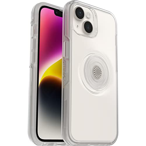 OtterBox Otter+Pop Hülle für iPhone 14/iPhone 13, stoßfest, sturzsicher, schützende Hülle mit PopSockets PopGrip, 3x getestet nach Militärstandard, Transparent von OtterBox