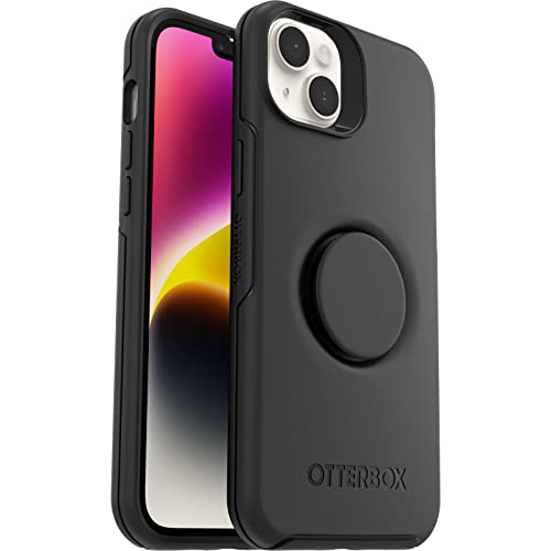 OtterBox Otter+Pop Hülle für iPhone 14 Plus, sturzsicher, schützende Hülle mit PopSockets PopGrip, 3X antimikrobieller Schutz, Schwarz von OtterBox