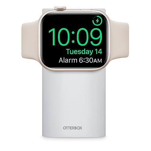 OtterBox Power Bank mit Apple Watch Ladegerät, 3,000 mAh externer Akku mit USB-C Ausgangsleistung, Status LED, schlank und tragbar, Weiß von OtterBox