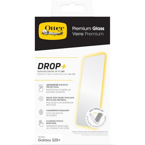 OtterBox Premium Glass Displayschutz für Samsung Galaxy S25+ / Samsung Galaxy S24+, gehärtetes Glas, hervorragender Kratzschutz, übersteht Stürze bis zu 0,9m OtterBox Premium Glass Displayschutz für Samsung Galaxy S25+ / Samsung Galaxy S24+, gehärtetes Glas, hervorragender Kratzschutz, übersteht Stürze bis zu 0,9m von OtterBox