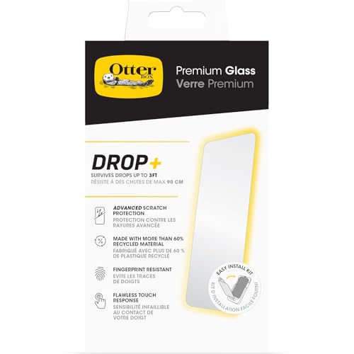 OtterBox Premium Glass Displayschutz für iPhone 16 Pro Max, gehärtetes Glas, hervorragender Kratzschutz, übersteht Stürze bis zu 0,9m von OtterBox