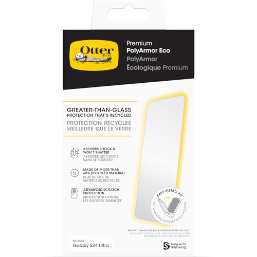 OtterBox Premium PolyArmour Eco Displayschutz für Samsung Galaxy S24 Ultra, Ultra starker Schutz vor Brüchen und Kratzern von OtterBox