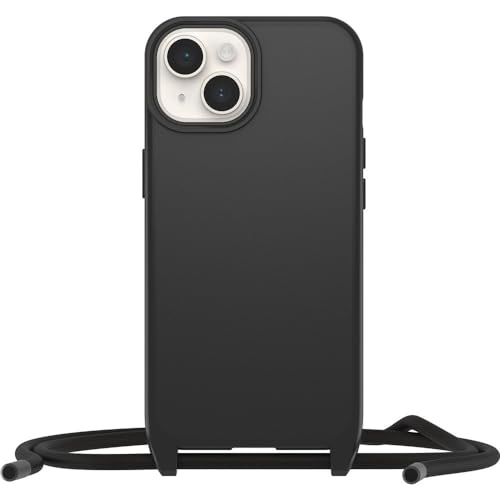 OtterBox React Necklace Hülle mit MagSafe für iPhone 14, ultraschlanke, schützende Hülle mit Verstellbarer und Abnehmbarer Handykette, Getestet nach Militärstandard, Schwarz von OtterBox