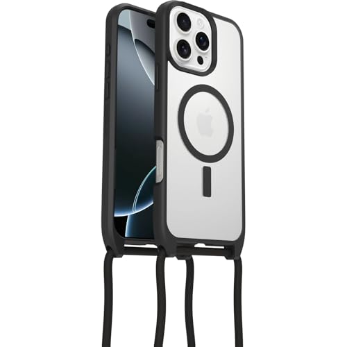 OtterBox React Necklace Hülle mit MagSafe für iPhone 16 Pro Max, Hülle mit Verstellbarer und Abnehmbarer Handykette, Getestet nach Militärstandard, Transparent/Schwarz, Keine Einzelhandelsverpackung OtterBox React Necklace Hülle mit MagSafe für iPhone 16 Pro Max, Hülle mit Verstellbarer und Abnehmbarer Handykette, Getestet nach Militärstandard, Transparent/Schwarz, Keine Einzelhandelsverpackung von OtterBox