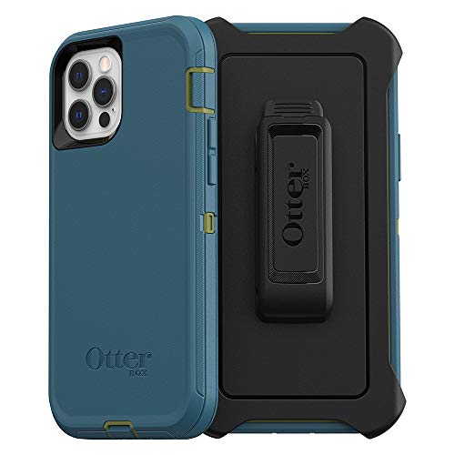 OtterBox Schutzhülle für iPhone 12 & iPhone 12 Pro Defender Series – Teal Me About It (Guacamole/Corsari), robust und langlebig, mit Port-Schutz, inklusive Holster-Clip-Ständer von OtterBox