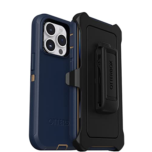 OtterBox Schutzhülle für iPhone 14 Pro (nur) Defender Series – Blaue Wildlederschuhe (blau), robust und langlebig, mit Port-Schutz, inklusive Holster-Clip-Ständer von OtterBox