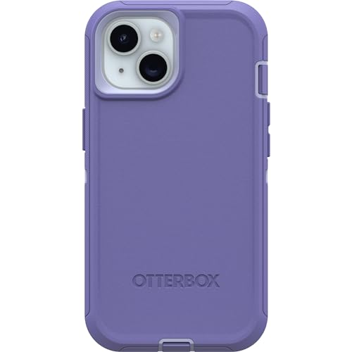 OtterBox Schutzhülle für iPhone 15, iPhone 14 und iPhone 13 Defender Series – Mountain Majesty (lila), bildschirmlos, robust und langlebig, mit Anschlussschutz, inklusive Holster-Clip-Ständer von OtterBox