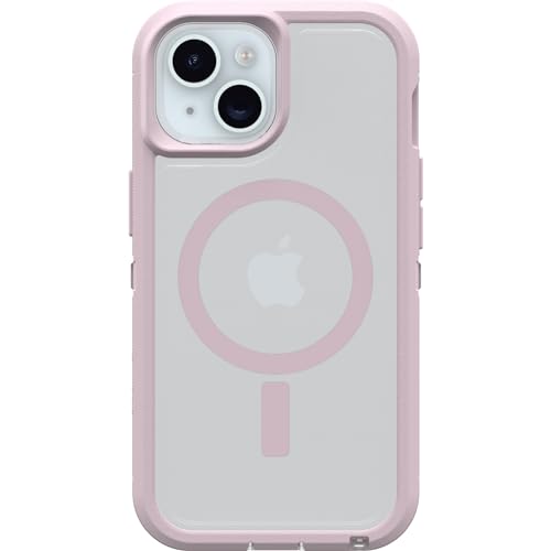 OtterBox Schutzhülle für iPhone 15, iPhone 14 und iPhone 13 Defender Series XT – Mountain Frost (transparent), bildschirmlos, robust, rastet an MagSafe mit Schlüsselband von OtterBox