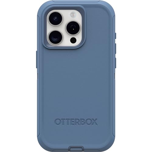 OtterBox Schutzhülle für iPhone 15 Pro (nur) Defender Series – Babyblaue Jeans (blau), Bildschirmlos, robust und langlebig, mit Portschutz, inklusive Holster-Clip-Ständer von OtterBox