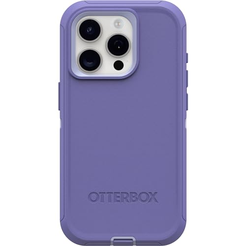 OtterBox Schutzhülle für iPhone 15 Pro (nur) Defender Series – Mountain Majesty (lila), Bildschirmlos, robust und langlebig, mit Portschutz, inklusive Holster-Clip-Ständer von OtterBox