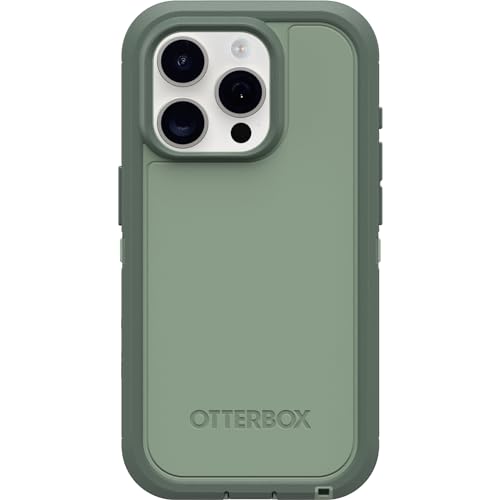 OtterBox Schutzhülle für iPhone 15 Pro (nur Defender Series XT, Smaragd-Insel), Bildschirmlos, robust, rastet an MagSafe mit Schlüsselband von OtterBox