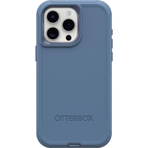 OtterBox Schutzhülle für iPhone 15 Pro Max (nur) Defender Series – Babyblaue Jeans (blau), Bildschirmlos, robust und langlebig, mit Portschutz, inklusive Holster-Clip-Ständer von OtterBox