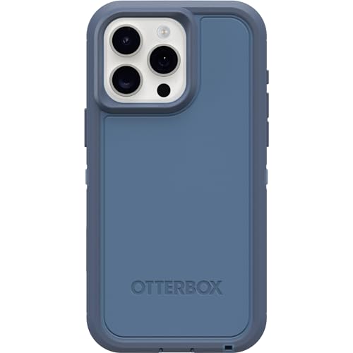 OtterBox Schutzhülle für iPhone 15 Pro Max (nur Defender Series XT, Babyblaue Jeans (blau), ohne Bildschirm, robust, rastet an MagSafe mit Schlüsselband von OtterBox