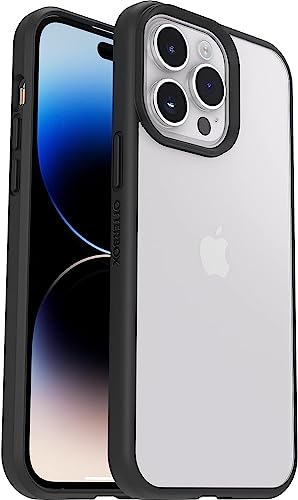 OtterBox Sleek Hülle für iPhone 14 Pro Max, stoßfest, sturzsicher, ultraschlank, schützende Hülle, Getestet nach Militärstandard,Transparent/Schwarz, Keine Einzelhandelsverpackung von OtterBox