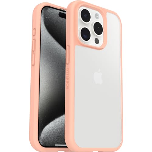 OtterBox Sleek Hülle für iPhone 15 Pro, stoßfest, sturzsicher, ultraschlank, schützende Hülle, Getestet nach Militärstandard, Transparent/Pfirsich, Keine Einzelhandelsverpackung von OtterBox