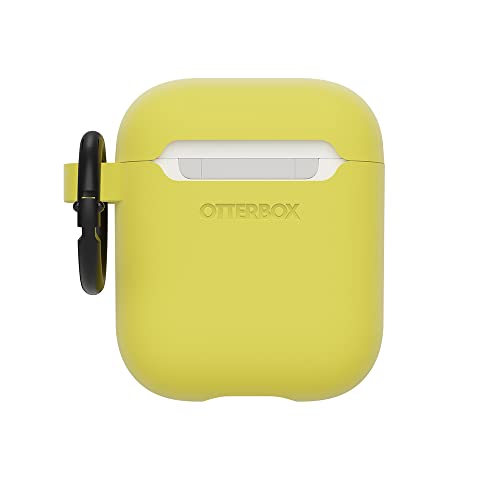 OtterBox Soft Touch Kopfhörer Hülle für AirPods (1. Gen 2016 / 2. Gen 2019), stoßfeste, sturzsichere, ultraflache, kratz- und abriebfeste Schutzhülle für Apple AirPods, inklusive Karabiner, Gelb von OtterBox