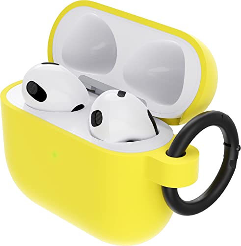 OtterBox Soft Touch Kopfhörer Hülle für AirPods 3. Gen 2021, stoßfeste, sturzsichere, ultraflache, kratz- und abriebfeste Schutzhülle für Apple AirPods, inklusive Karabiner, Gelb von OtterBox
