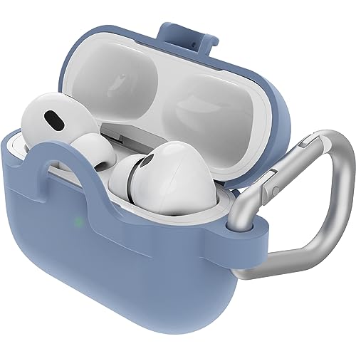 OtterBox Soft Touch Kopfhörer Hülle für AirPods Pro (1. gen / 2. gen), stoßfeste, sturzsichere, ultraflache, kratz- und abriebfeste Schutzhülle für Apple AirPods, inklusive Karabiner, Hellblau von OtterBox