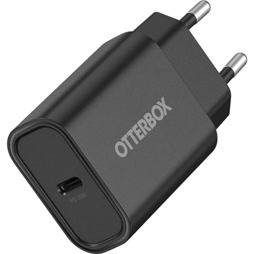 OtterBox Standard EU 20W USB-C PD Ladegerät, Schnellade Funktion für Smartphone und Tablet, Sturzgeschützt und Robust, Schwarz, Keine Einzelhandelsverpackung von OtterBox