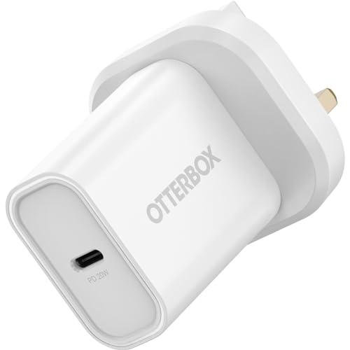 OtterBox Standard UK 20W USB-C PD Ladegerät, Schnellade Funktion für Smartphone und Tablet, Sturzgeschützt und Robust, Weiß von OtterBox