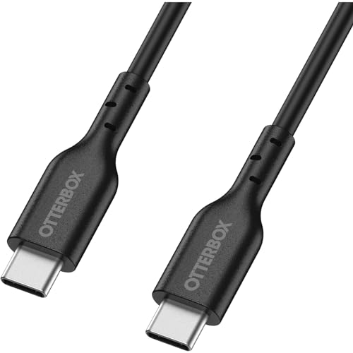 OtterBox Standard USB-C auf USB-C Schnelllade Kabel, Ultra-Robust und getestet auf Biegsamkeit, Ladekabel für Smartphone und Tablet, 1M, Schwarz, Keine Einzelhandelsverpackung von OtterBox