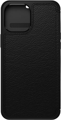 OtterBox Strada Hülle für iPhone 12 / iPhone 12 Pro, stoßfest, sturzsicher,Premium Lederfolio mit zwei Kartenhaltern, 3x getestet nach Militärstandard, Schwarz von OtterBox