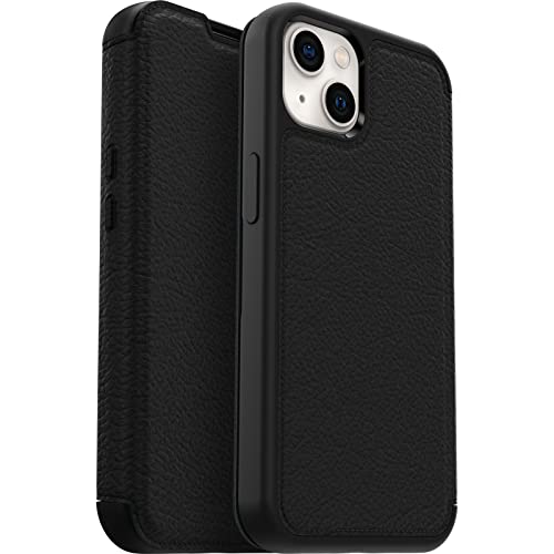 OtterBox Strada Hülle für iPhone 13, stoßfest, sturzsicher,Premium Lederfolio mit zwei Kartenhaltern, 3x getestet nach Militärstandard, Schwarz von OtterBox