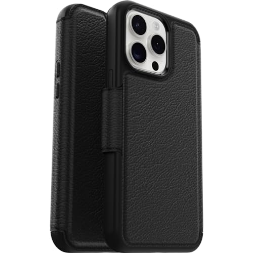 OtterBox Strada Hülle für iPhone 15 Pro Max für MagSafe, stoßfest, sturzsicher,Premium Lederfolio mit Zwei Kartenhaltern, 3X getestet nach Militärstandard, Schwarz, Keine Einzelhandelsverpackung OtterBox Strada Hülle für iPhone 15 Pro Max für MagSafe, stoßfest, sturzsicher,Premium Lederfolio mit Zwei Kartenhaltern, 3X getestet nach Militärstandard, Schwarz, Keine Einzelhandelsverpackung von OtterBox