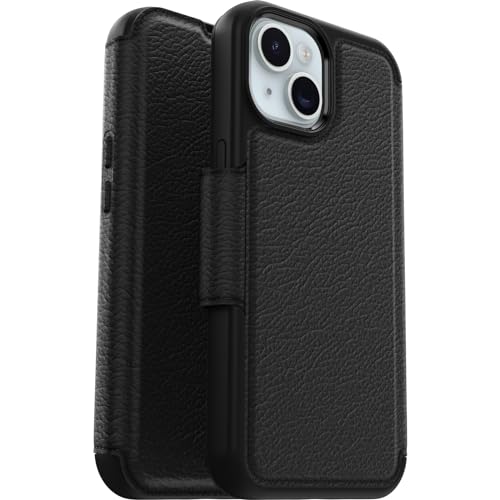 OtterBox Strada Hülle für iPhone 15 für MagSafe, stoßfest, sturzsicher,Premium Lederfolio mit Zwei Kartenhaltern, 3X getestet nach Militärstandard, Schwarz OtterBox Strada Hülle für iPhone 15 für MagSafe, stoßfest, sturzsicher,Premium Lederfolio mit Zwei Kartenhaltern, 3X getestet nach Militärstandard, Schwarz von OtterBox