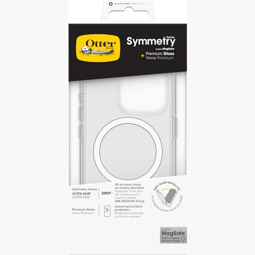OtterBox Sturzschutz Bundle für iPhone 15 Pro; Symmetry MagSafe Clear Hülle 3x getestet nach Militärstandard und Premium Glass Displayschutz, Hervorragende Kratzschutz, Transparent OtterBox Sturzschutz Bundle für iPhone 15 Pro; Symmetry MagSafe Clear Hülle 3x getestet nach Militärstandard und Premium Glass Displayschutz, Hervorragende Kratzschutz, Transparent von OtterBox