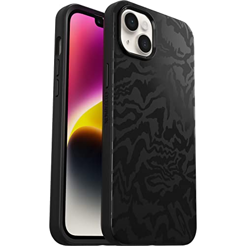 OtterBox Symmetry+ Hülle für iPhone 14 Plus mit MagSafe, stoßfest, sturzsicher, schützende dünne Hülle, 3x getestet nach Militärstandard, antimikrobieller Schutz, Schwarz/Fabric von OtterBox