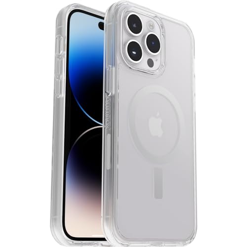 OtterBox Symmetry+ transparente Hülle für iPhone 14 Pro Maxfür MagSafe, stoßfest, sturzsicher, schützende Hülle, 3x getestet nach Militärstandard, antimikrobieller Schutz, Transparent von OtterBox