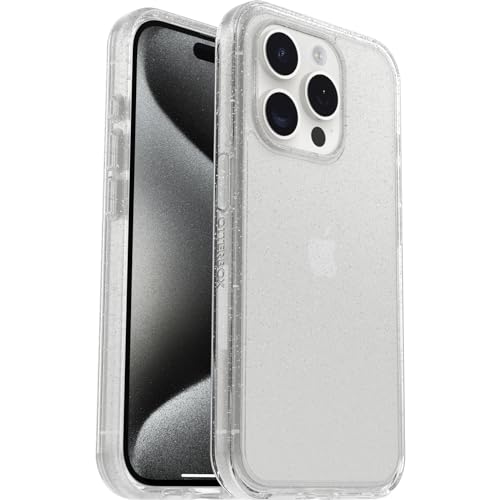 OtterBox Symmetry Clear Hülle für iPhone 15 Pro, sturzsicher, schützende Hülle, 3x getestet nach Militärstandard, Stardust von OtterBox