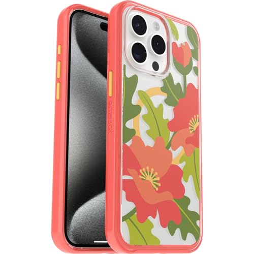 OtterBox Symmetry Clear MagSafe transparente Hülle für Apple iPhone 15 Pro Max, stoßfest, sturzsicher, schützende Hülle, 3X getestet nach Militärstandard, Quilted Poppies OtterBox Symmetry Clear MagSafe transparente Hülle für Apple iPhone 15 Pro Max, stoßfest, sturzsicher, schützende Hülle, 3X getestet nach Militärstandard, Quilted Poppies von OtterBox
