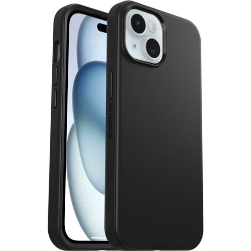 OtterBox Symmetry Hülle für iPhone 15 / iPhone 14 / iPhone 13, sturzsicher, schützende dünne Hülle, 3x getestet nach Militärstandard, Schwarz, Keine Einzelhandelsverpackung von OtterBox