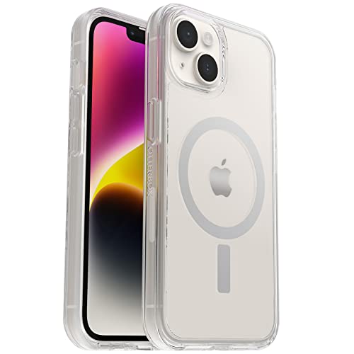 OtterBox Symmetry Series+ transparente antimikrobielle Schutzhülle mit MagSafe für iPhone 14 und iPhone 13, transparent von OtterBox