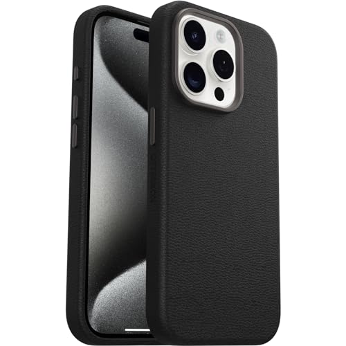 OtterBox Symmetry Series Cactus Leather MagSafe Hülle für iPhone 15 Pro, stoßfest, sturzsicher, dünne Schutzhülle, 3X mehr Stürze als nach Militärstandard, Schwarz OtterBox Symmetry Series Cactus Leather MagSafe Hülle für iPhone 15 Pro, stoßfest, sturzsicher, dünne Schutzhülle, 3X mehr Stürze als nach Militärstandard, Schwarz von OtterBox