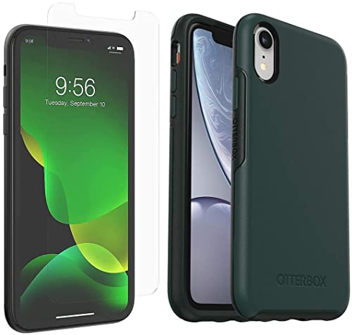 OtterBox Symmetry Series Hülle für iPhone XR (nur) – mit Zagg Glass Elite Clear Screen Protector – Non-Retail Verpackung – Ivy Meadow (Trekking Green/Scarabäus) von OtterBox