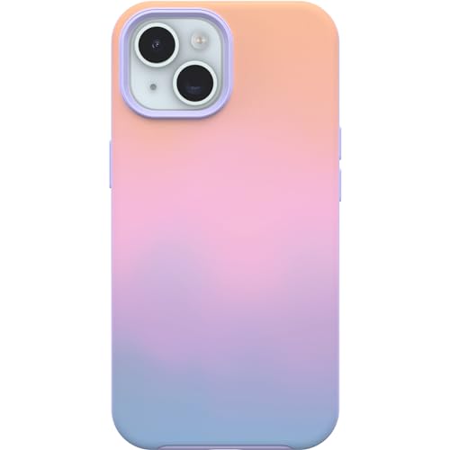 OtterBox Symmetry Series Schutzhülle für iPhone 15, iPhone 14 und iPhone 13 – Soft Sunset (Lila), rastet auf MagSafe EIN, Ultra-schlank, erhöhte Kanten schützen Kamera und Bildschirm von OtterBox