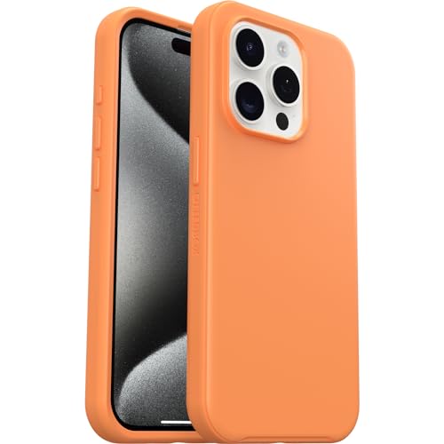 OtterBox Symmetry für MagSafe Hülle für iPhone 15 Pro, stoßfest, sturzsicher, schützende dünne Hülle, 3x getestet nach Militärstandard, Orange von OtterBox
